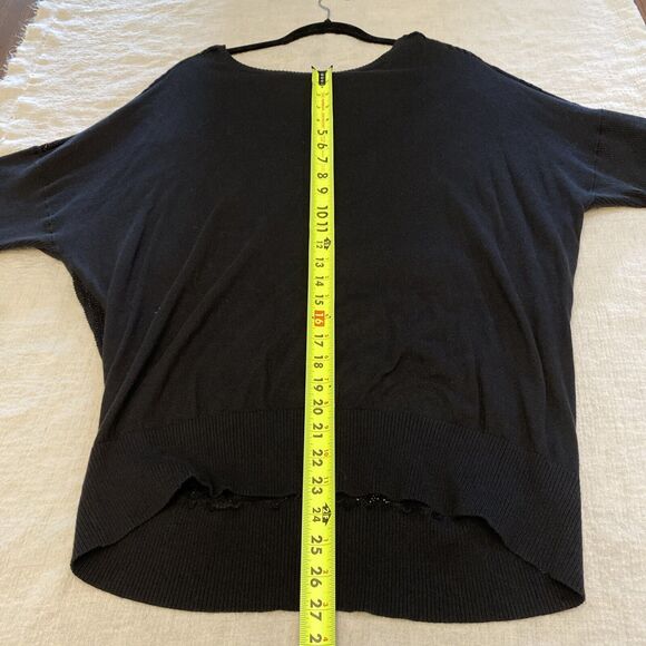 Lane Bryant Blouse Women’s Size 22/24 3/4 Sleeve V Neck Black Chevron Light - Picture 12 of 12